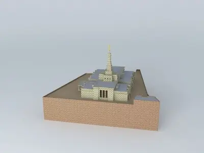 LDS Temple Fukuoka, Japan, Templo Mormon. (Before). Free 3D model