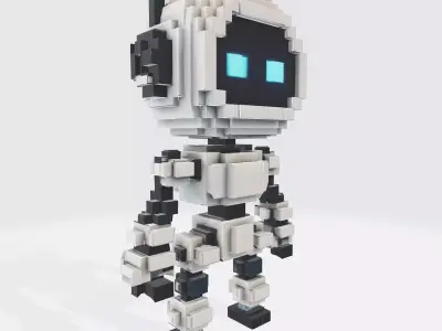 Robot Character N12 Low-poly 3D model