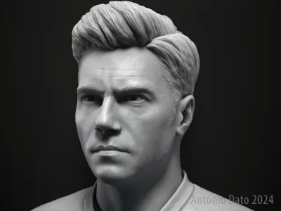 Anson Mount as Christopher Pike Bust Printable 3D Model 3D print model