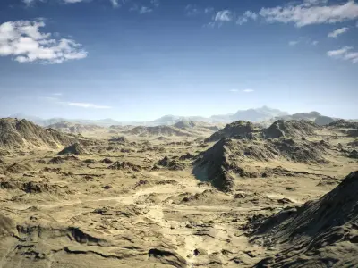 Rocky Desert Low-poly 3D model