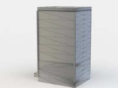 Apartment building Low-poly 3D model