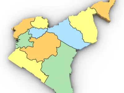 3d Political Map of Cameroon 3D model