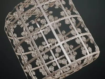 Silver Metal Guard Roses Transparent PBR Seamless Texture