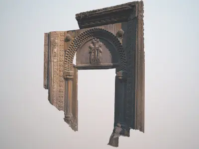 Medieval Armenian monastery portal 3D model