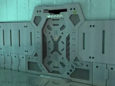 sci fi slide door 3D model