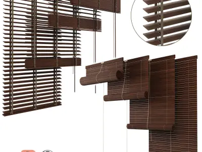 WOODand PVC Blinds  3D Model Pack
