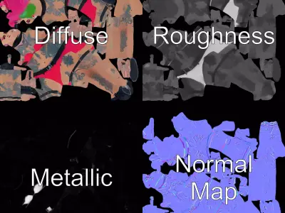 Neon Punk Character model pack Low-poly 3D model