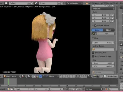 Aiko Chibi Girl Doll 3D model