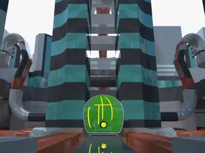 Sci-fi city block 3D model