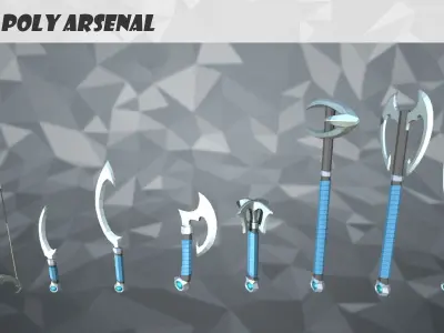 Low Poly Arsenal - Silver Low-poly 3D model