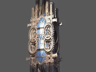 Faberge egg Tower Steampunk Time Tower 3D model