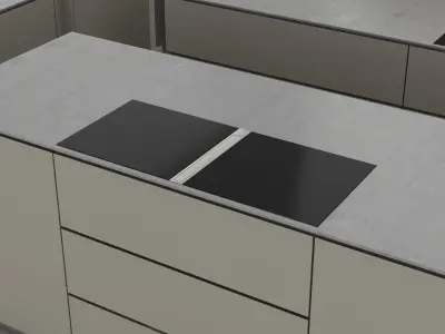 Contemporary Modular Kitchen Units 3D model