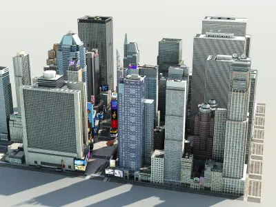  Manhattan District Times Square B Low Poly 