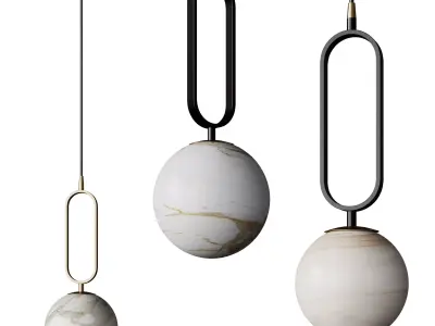 Alabaster Ball Pendant Lamp  Low-poly 3D model