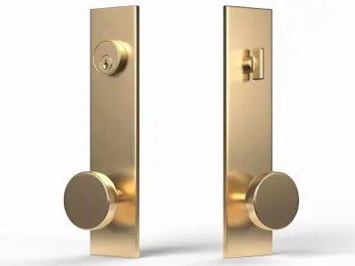 Tumalo Brass Knob Exterior Door Hardware 3D model