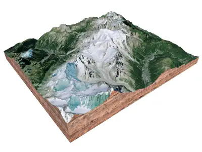 Mont Blanc Mountain Italy 3D model