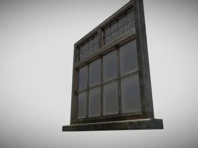 Medieval Panelled Window Low-poly 3D model