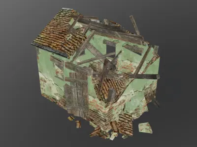 Old hut Low-poly 3D model