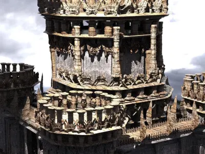 Ancient Elden Celtic Towers Kit bash  3D model