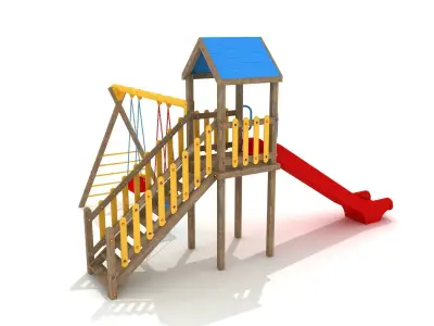 3D Wooden Playground 002 3D model