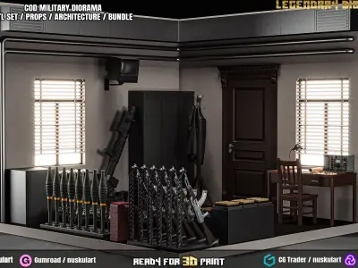 COD - Military Room - Collectible 3D Printing Diorama Stl Pack 3D print model