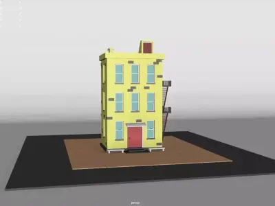 Cartoon house 3D model
