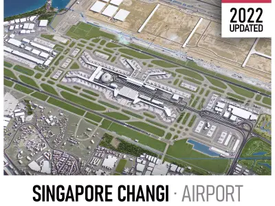 Singapore Changi Airport Low-poly 3D model