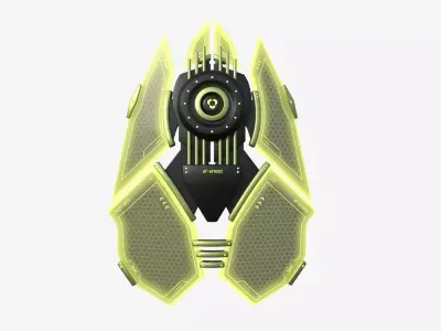 SciFi Shield A05 Black Yellow - Sci Fi Weapon Design Low-poly 3D model