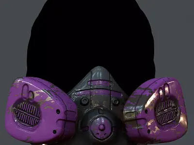 Gas mask helmet 3d model scifi  Low-poly 3D model