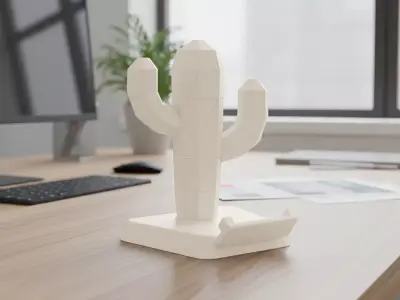 Cactus Phone Holder 3D Printable 3D print model