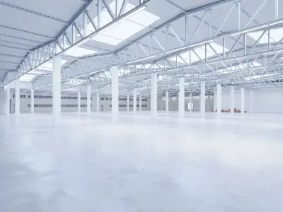 Industrial Warehouse Interior 2b Low-poly 3D model