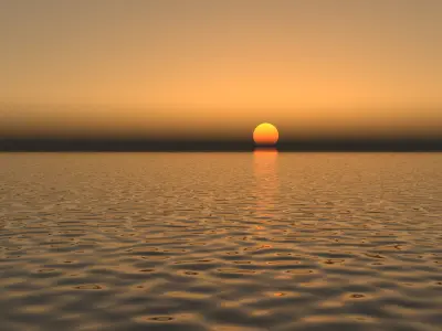 Sunset over ocean 3D model