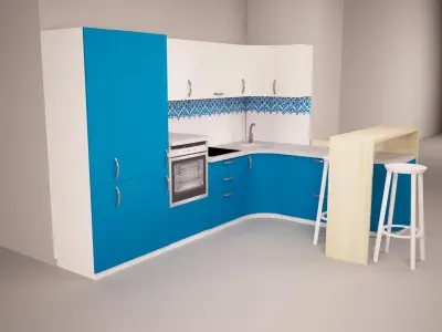 kitchen with ornament 3D model