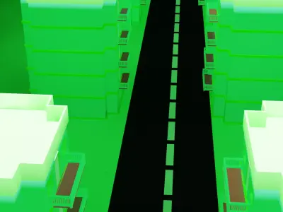 City and house modal Free 3D model