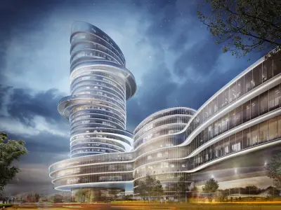 Modern building concept 3D model