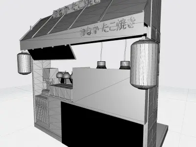 Japanese Snack Stall Low-poly 3D model