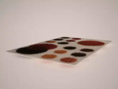 carpet rug with orange and dots 3D model