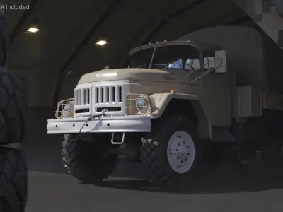  Field Supply Truck with Canvas Cargo Compartment Simplified 