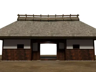 Japanese Long Gate called NAGAYA-MON 3D model
