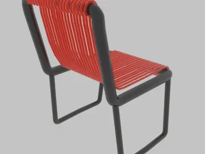 Metalic Line Chair Low-poly 3D model