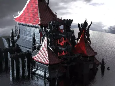 Lord Oda Nobunaga dragon temple 3 3D model