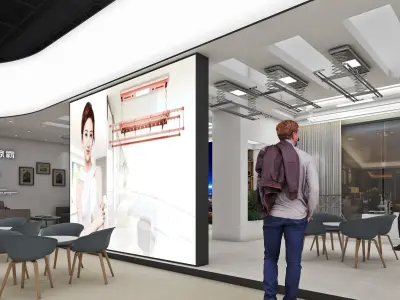  Booth Exhibition Stand Stall 1300cmx12m H 440cm 3 Open 3D model 3D model