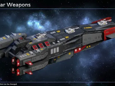 Spaceship Stoertebeker Pirate Heavy Cruiser Low-poly 3D model