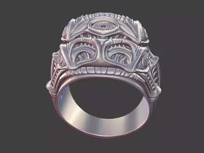 bioorganic giger style eye ring  v11 3D print model