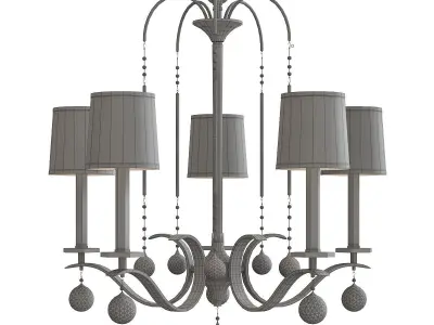 WHITNEY four light chandelier with shades 3D model
