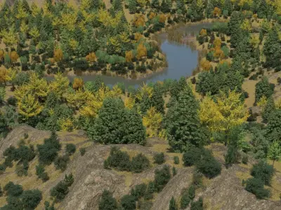 Mountain Forest Landscape 3D model