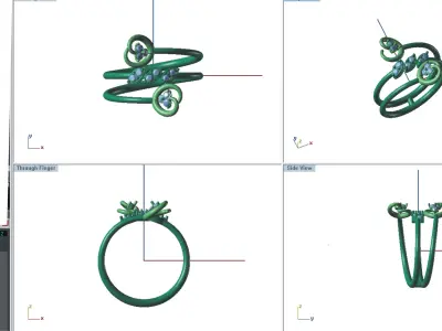 Solitaire Wedding Engagement Women Light Weight Bypass Rings 3D print model order