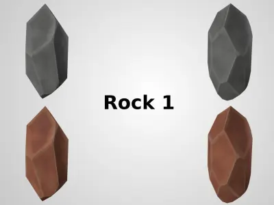 Low Poly Rocks set of Low-poly 3D model