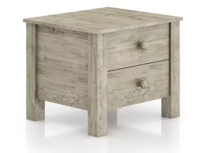 Wooden Bedside Cabinet 3D model