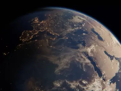 Earth - Accurate Atmosphere - Day Night Cycles for City Lights 3D model